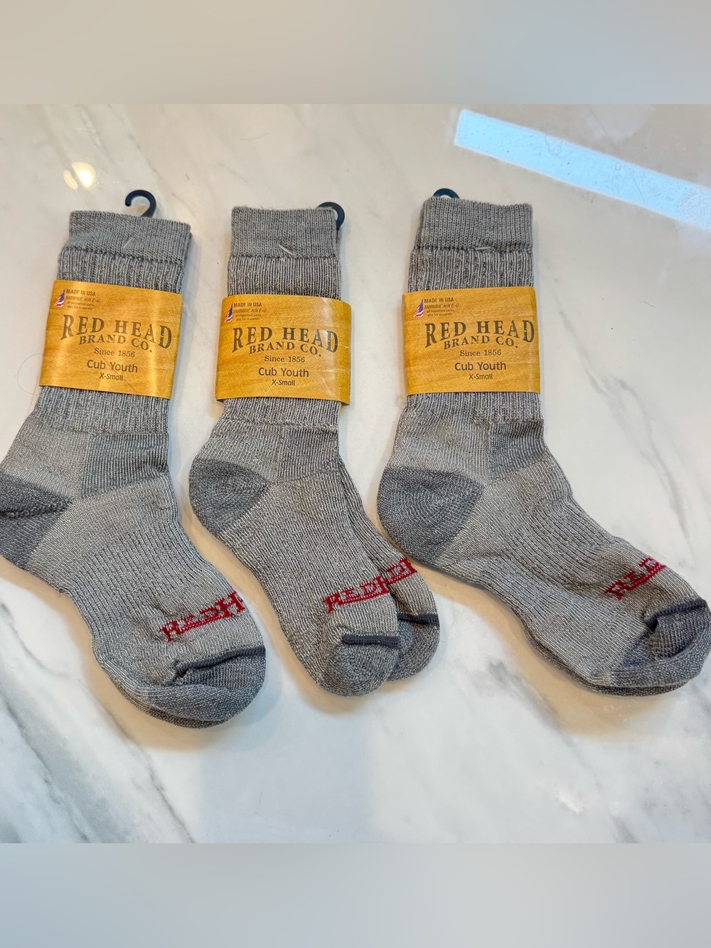 NWT - RedHead Brand Youth Crew Socks in Gray (qty 3 pair)